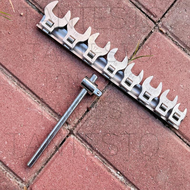 3/8-inch L-shaped Horn Dual-purpose Open-end Wrench Interchangeable Head Movable Opening Head Mid Fly Quick Ratchet Horn