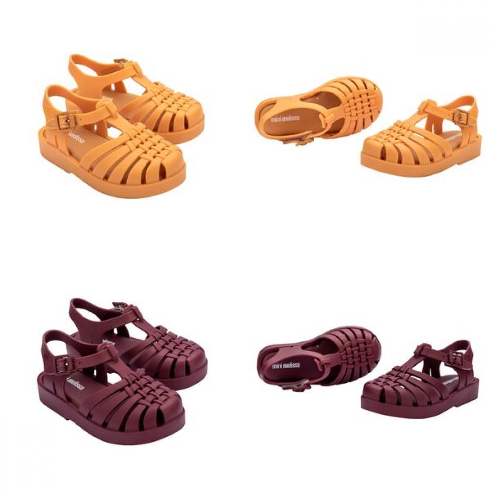 Mini Melissa Toebox Possession Shiny Baby Jelly Shoes Sandals Mskcf2tsps11 burgundy/170mm(us10)