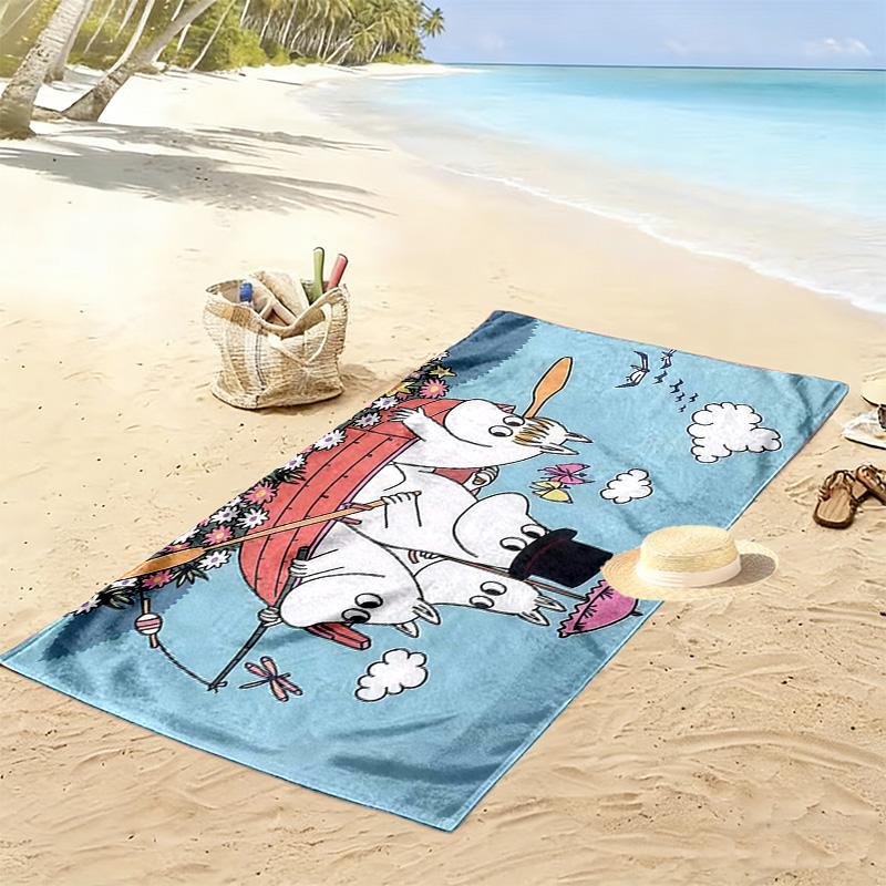 Moomin3 Print Beach Towel, Large Soft Quick Dry Towel for Beach Camping Swimming