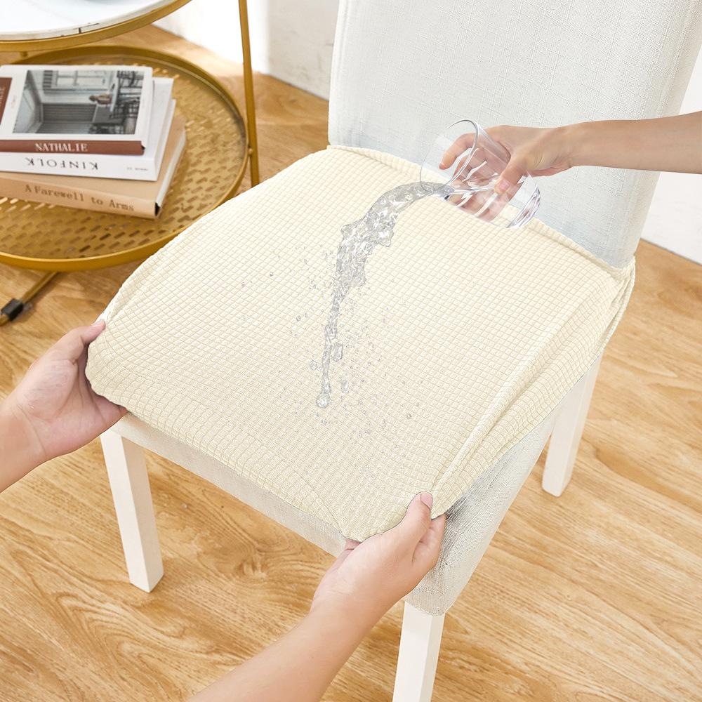 Waffle Knit Waterproof Elastic Half Chair Cover - Solid Color Back & Seat Slipcover