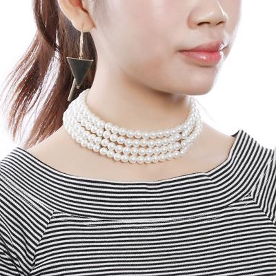 Jewelry Collar Women Pearl Multi-layer Beads Pendant Choker