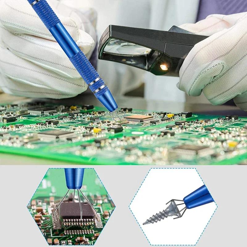 4-Klauen-IC-Chip-Extraktor-Entferner-Werkzeug Präzisionsteile-Grabber-Extraktor-Abzieher für Reparaturwerkzeug für elektronische Komponentenmuttern