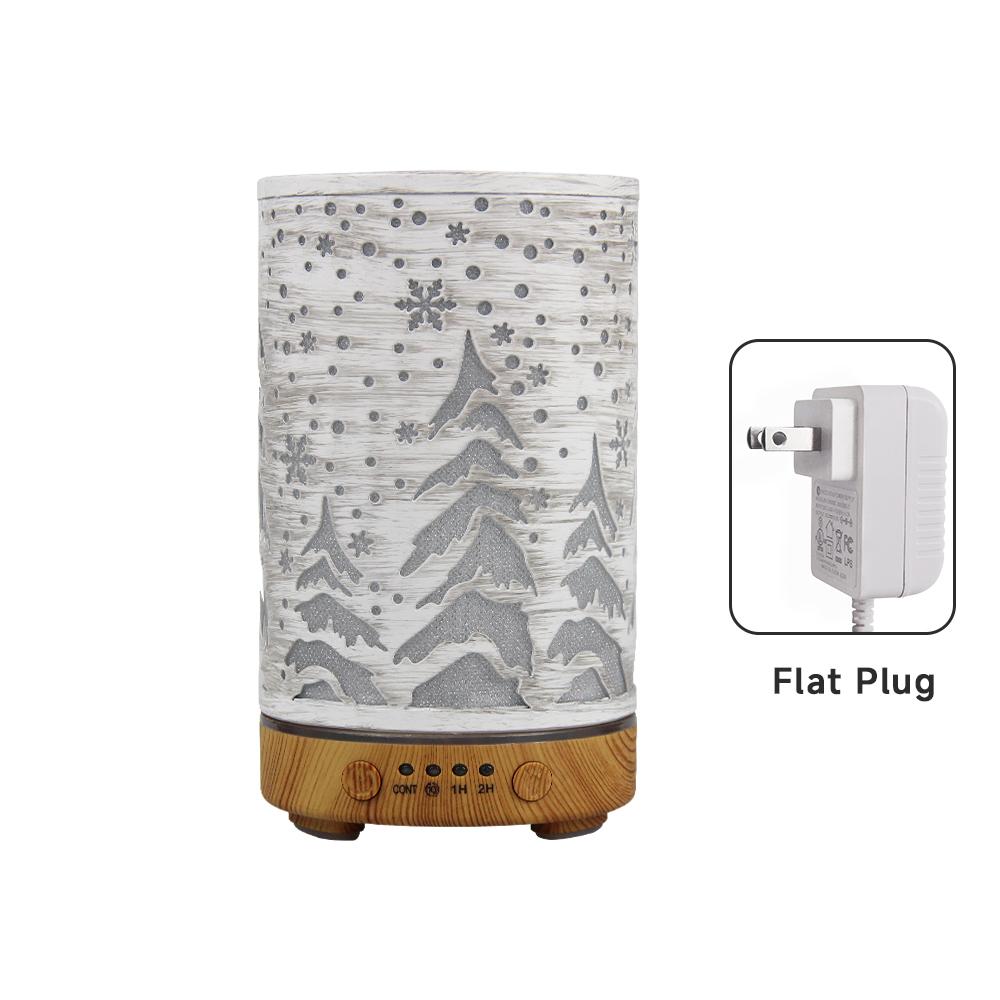 Ultrasonic Air Humidifier 100ml Timing Function Aroma Diffuser Hollowed-out Tree Humidifier Room Scent Diffuser with LED Lights