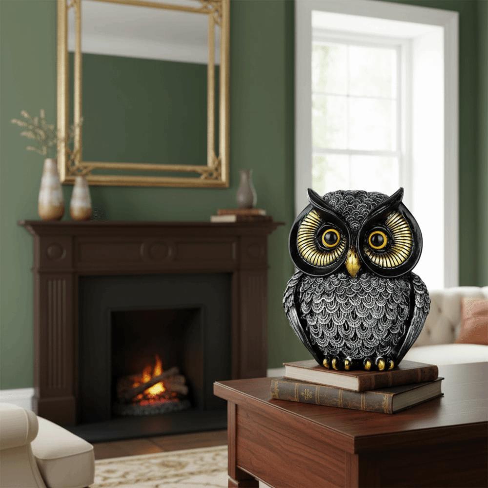 Crafts Resin Owl Statue Handcrafted Adorable Owl Sculpture Vintage Entrance Decoration Table Centerpiece