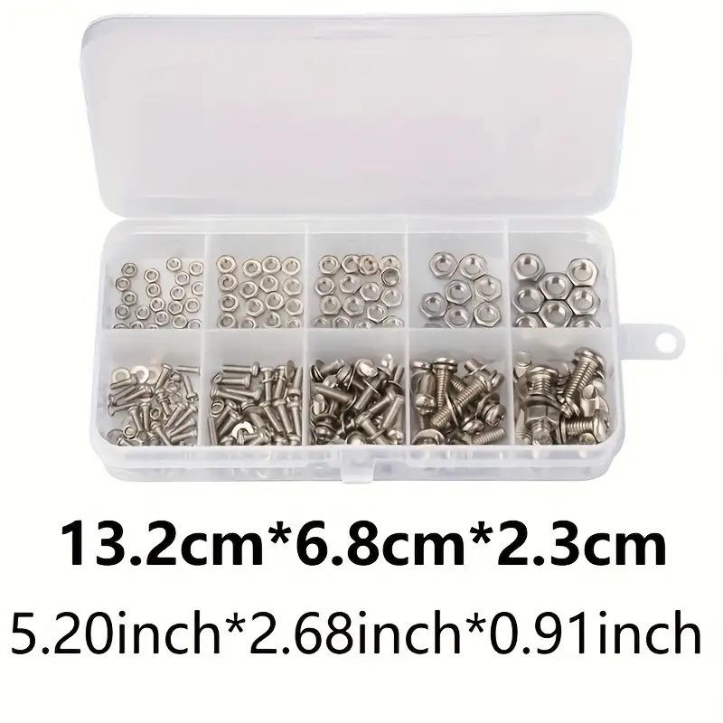 380pcs Hexagonal Nuts and Bolts Set | Durable M2 M2.5 M3 M4 M5 Metric Sizes, Carbon Steel, and Repair Hardware Tool Kit