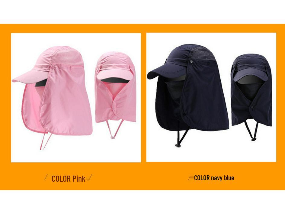 Men's Summer Sun Hat with UV Protection & Face Cover for Outdoor Activities