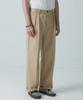 STAGE NAME Reverse Double-Pleated Elastic Wide Cotton Chino Pants_Beige