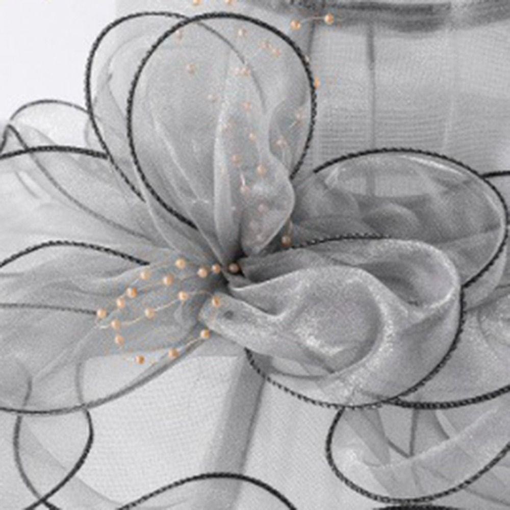 Organza Summer Ruffles Sun Hat Wide Brim Bridal Tea Party Wedding Hat Classy Women Derby Hat