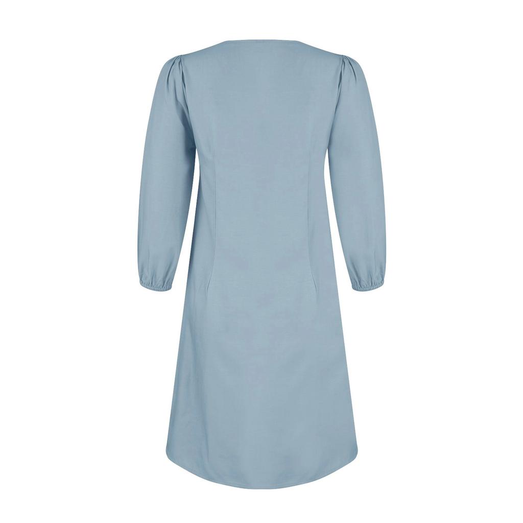 Women's Fashion Deep V-Neck Sexy Color Peplum Casual Dresses