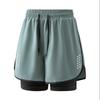 Unisex Quick-Dry Fake Two-Piece Summer Sports Shorts, Anti-Exposure, Running Three-Quarter Style