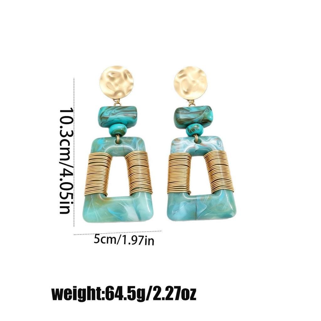 Melanoid Geometric Patchwork Earrings: Luxurious Handmade Rope-Wrapped Studs for Women.