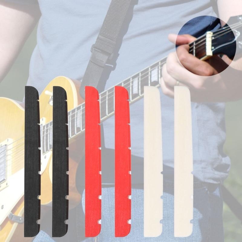 2pcs Convenient Electric Guitar Slotted Bone Nut with String Slots Perfect for Effortless String Changes 42x4.5x3.5mm