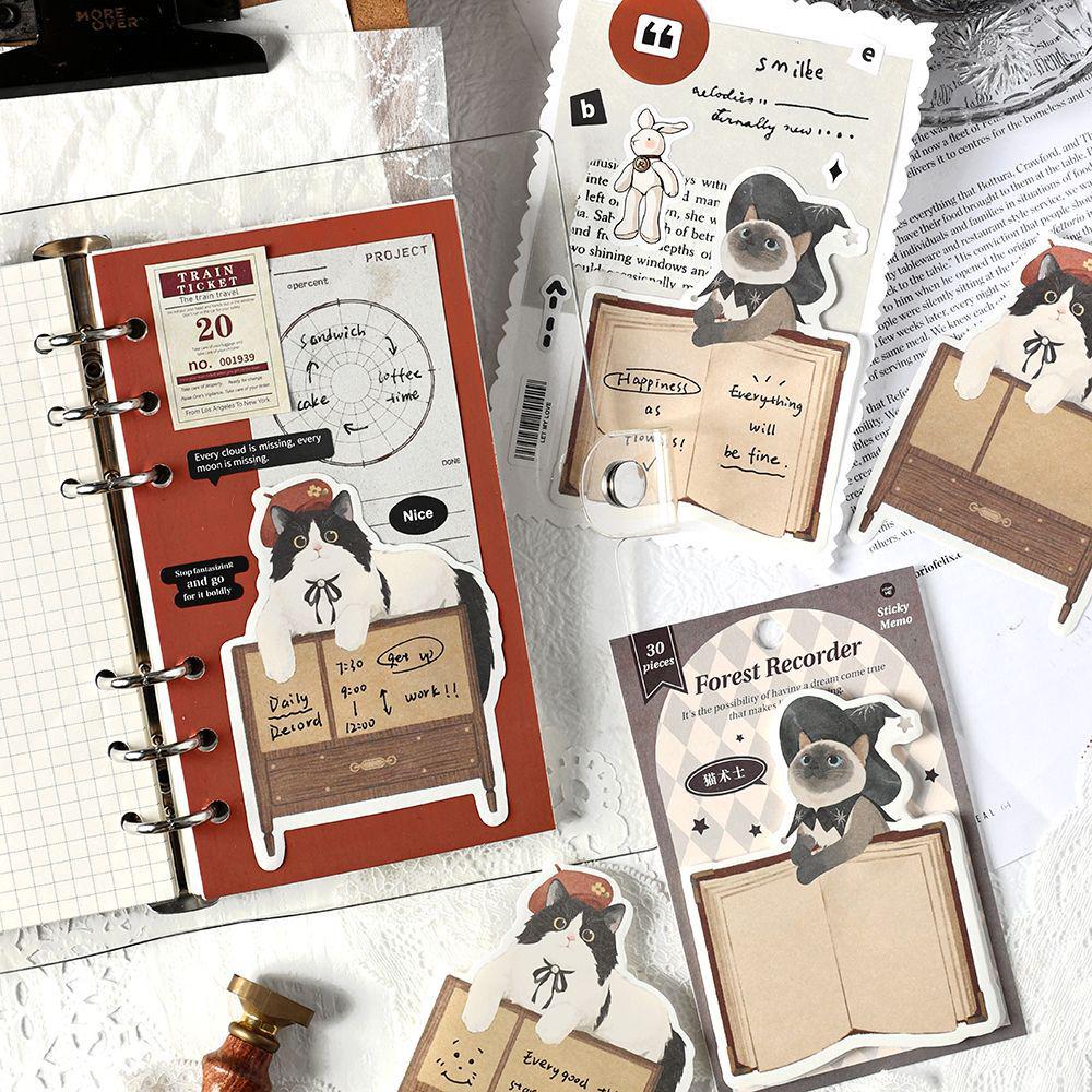 Infeel.Me Cute Forest Recorder Sticky Notes - Cartoon Check-in Planner for Students