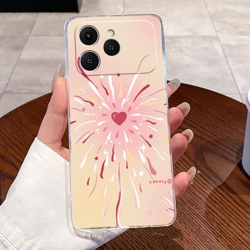 For Tecno Spark 40 4G KM5 Cases Clear Silicone Soft TPU Jelly Casing Cover Tecno Spark40 4G Cute Rabbit Cat Dinasaur Phone Case