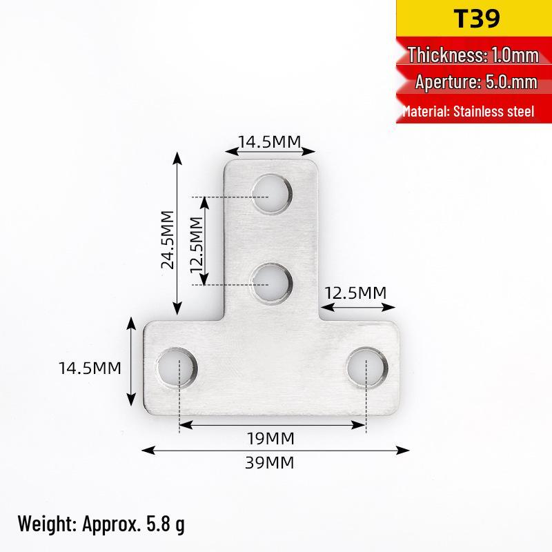 Stainless Steel 90° Right Angle Bracket for Furniture and Shelf Support