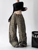 Vintage Leopard Print Casual Pants Women Spring/Autumn New Style Loose Fit Straight Leg Dance Wide Leg Pants