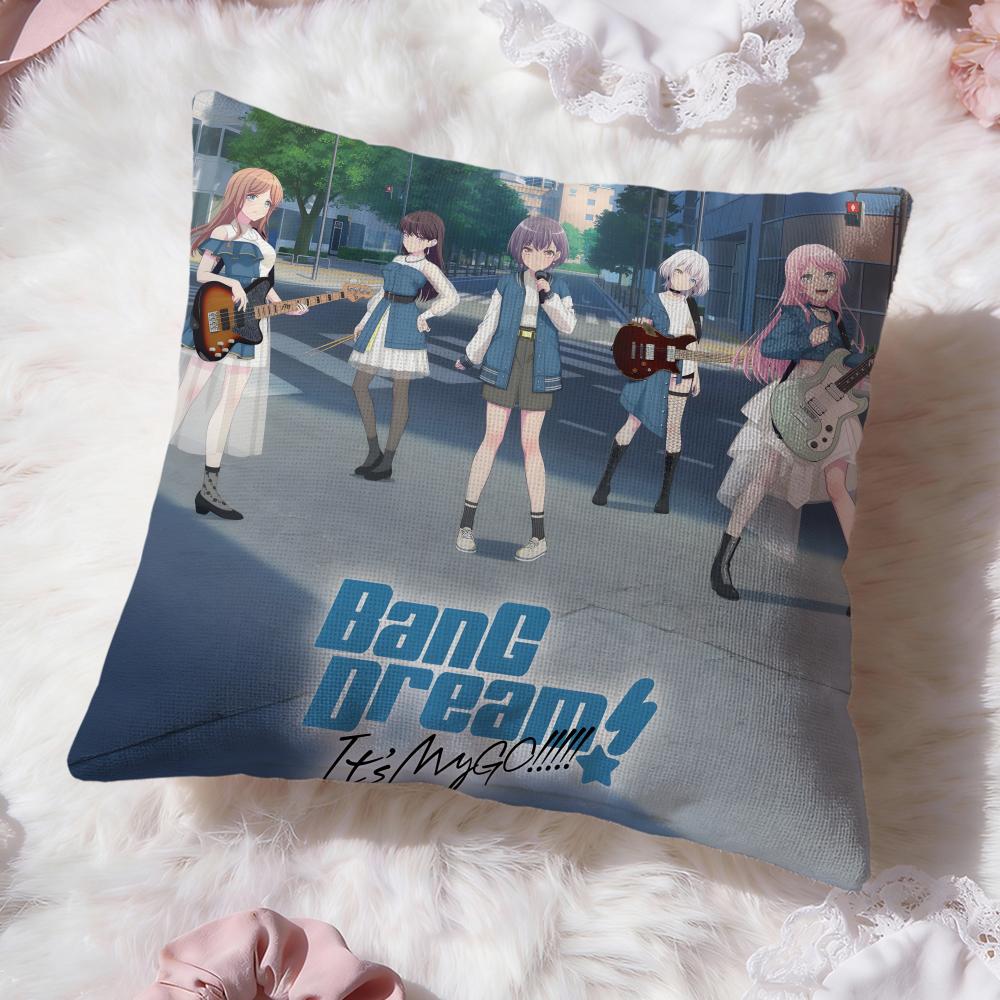 Anime B-BanG D-Dream Its MyGO Cushion Cover Premium Comfort Reversible Pillow Cove -Two in One Design for Any Room Car Interior