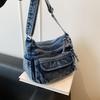 Geantă Crossbody Denim Vintage pentru Femei cu Multiple Compartimente