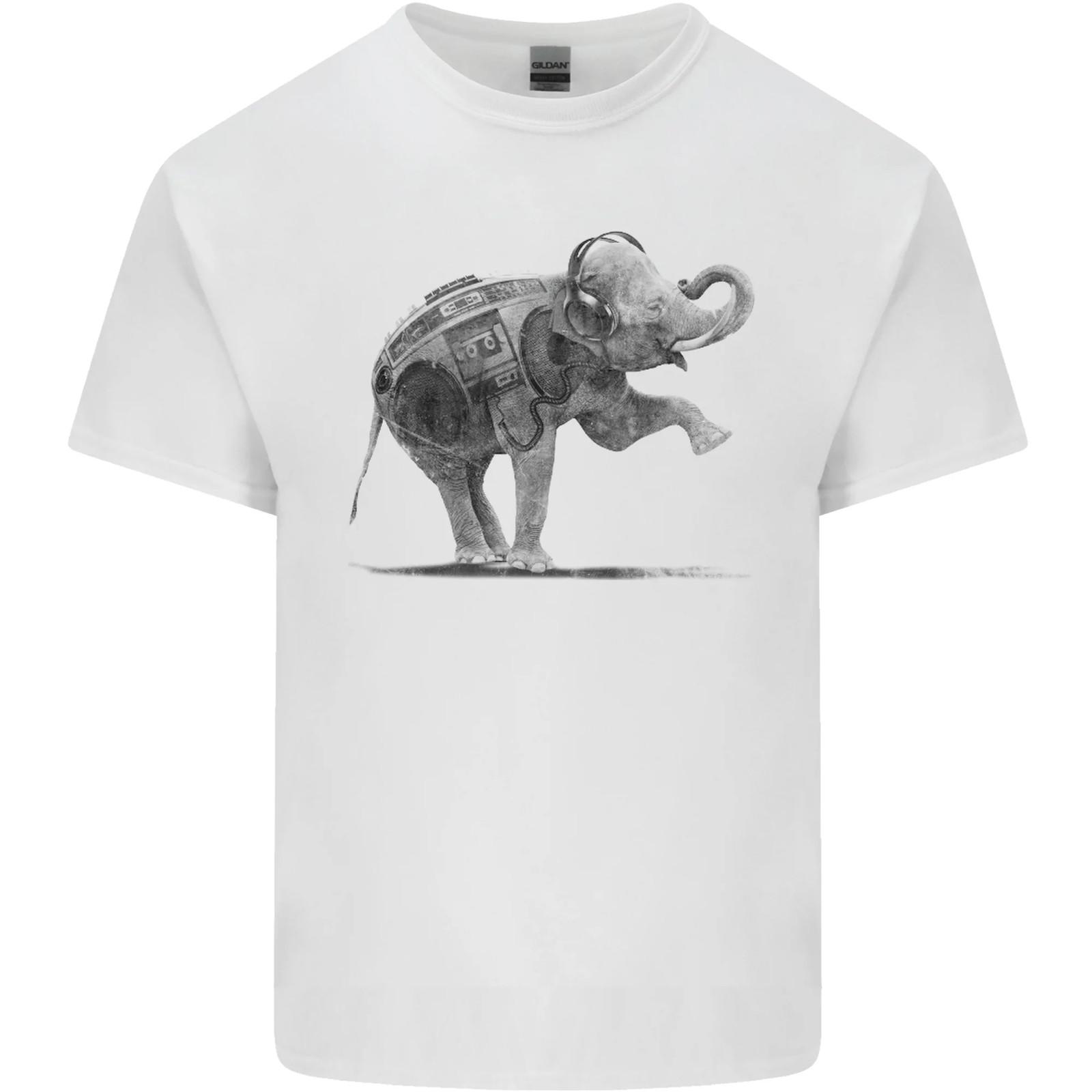 Musical dance elephant ghetto blaster cotton men T-shirt S