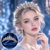 Gold Plated Water Drop Crown Shiny Rhinestone Bridal Tiara Elegant Queen Crown  Pageant