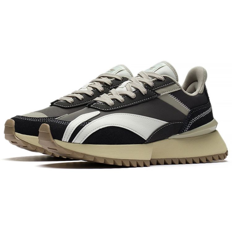 Li Ning Cargo Shock Absorption Rebound Low Top Sports Casual Shoes Women sneakers Black Gray White AGCS262-2