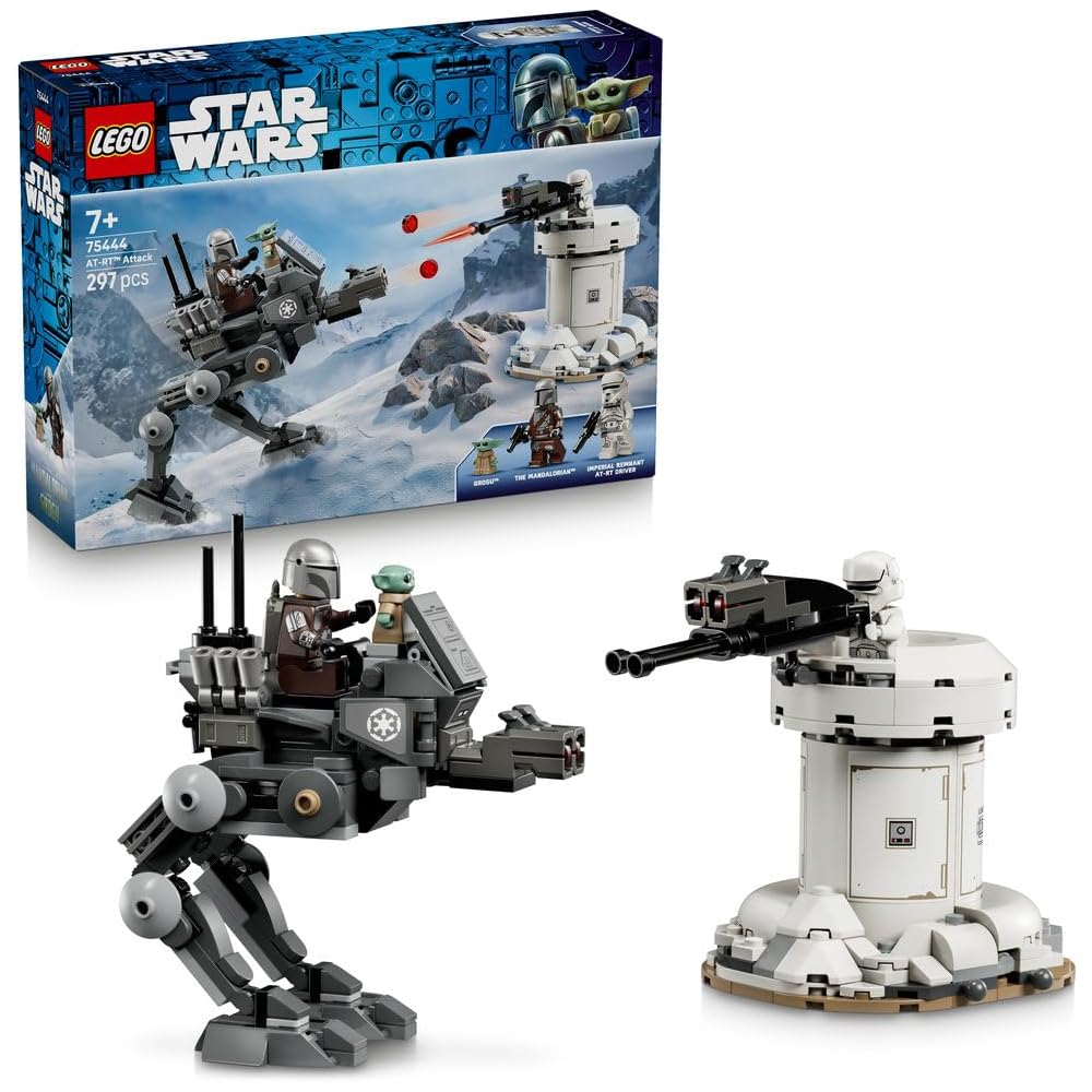 LEGO Star Wars AT-RT Attack Toy Building Set 7-9 Years Mandalorian Grogu Figure 75444
