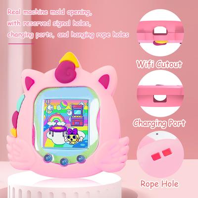 Silicone Cute Case Anti-Scratch Protective Case with Finger Lanyard Protector Skin for Tamagotchi Uni 2025 Virtual Pet Machine