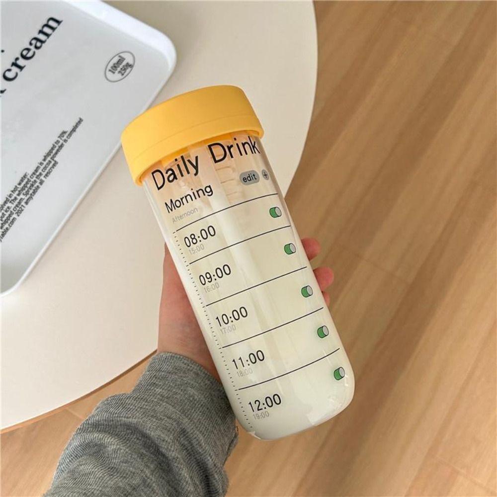 

Large Capacity Sports Water Bottle Glass Outdoor Glass Straw Cup Valentine s Day Gift жёлтый