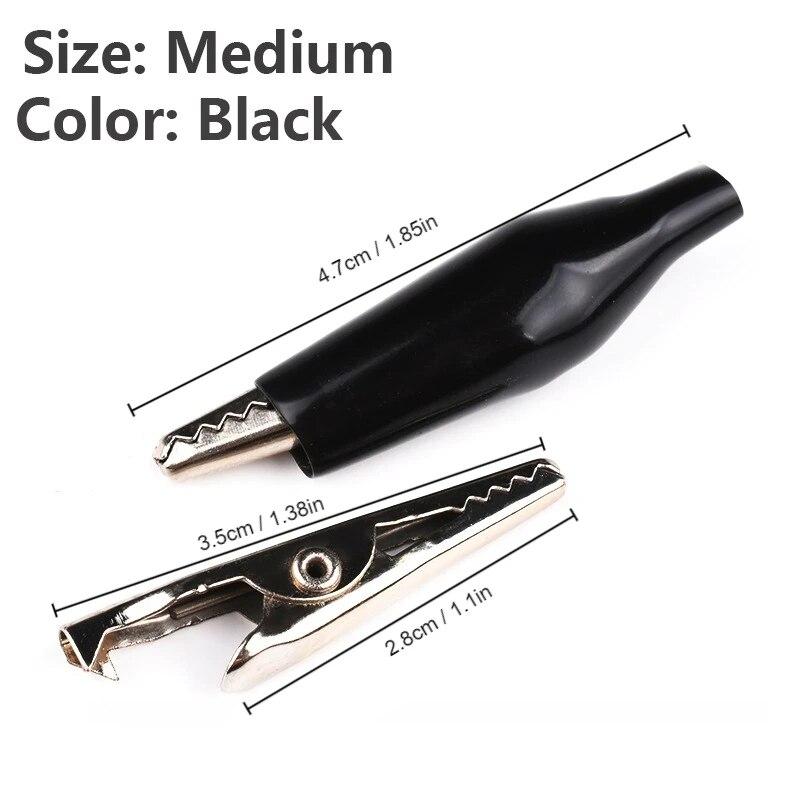 5/10PCS Insulation Metal Alligator Clip Electric Test 35*45mm//28*35mm/24*28mm  5A Small Medium Large Red Black Crocodile Clip