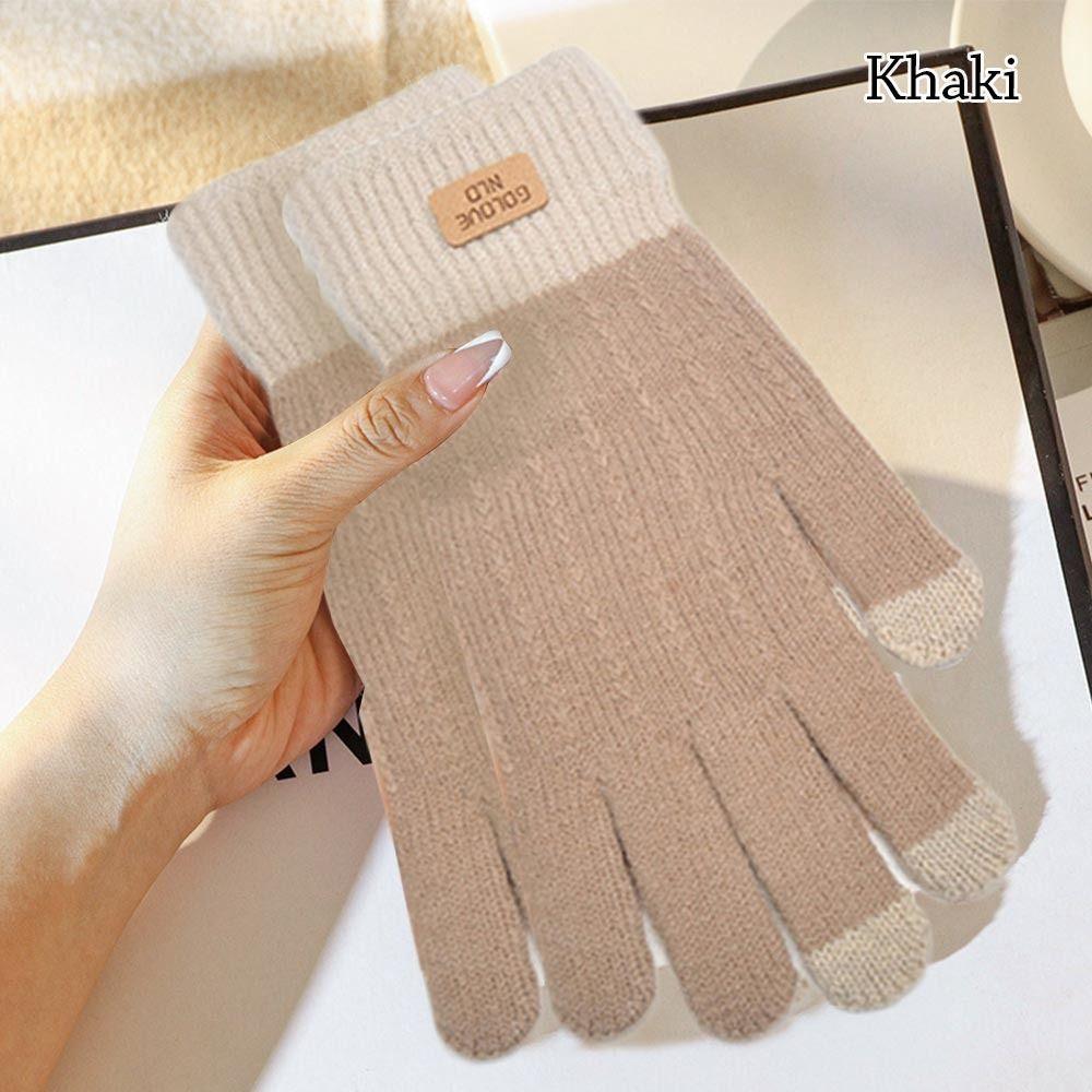 Plus Velvet Touch Screen Mittens Thicken Knitted Gloves Outdoors   Men Women