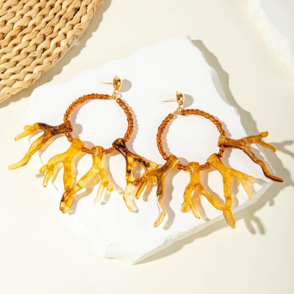 Bohemian Coral Pendant Earring Exaggerated Turquoise Earrings Gifts Womens Trendy Jewelry