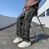 Straight Camouflage Tooling Pants Plus Size Elastic Waist Jeans Spring Autumn Men's Loose Trousers