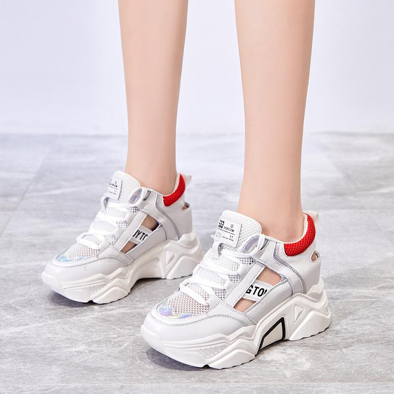 Dad Shoes neue Sommer dicke Sohle innen höhenverstellbar Sportschuhe trendige Schuhe Netz atmungsaktive Netzschuhe