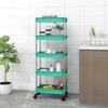 Vidaxl 5-Tier Kitchen Trolley, Turquoise, 42X29X128 Cm, Iron And Abs