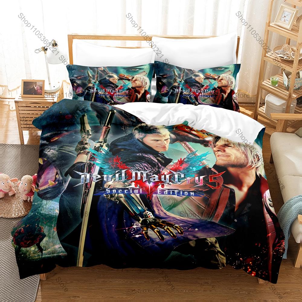 DmC Devil May Cry 3PCS Bedding Set Duvet Cover And Two Pillowcases Microfiber 3D Digital Print Game Bed Linens Home Decoration