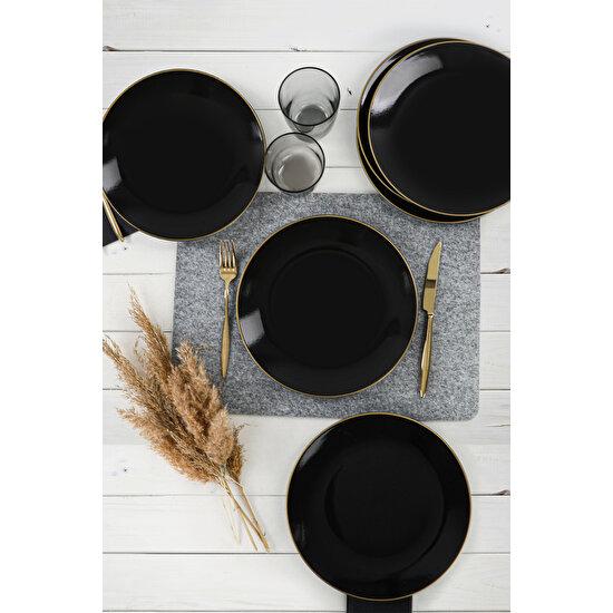 

Керамическая сервировочная тарелка Black Gold Line 26 см, 6 шт.