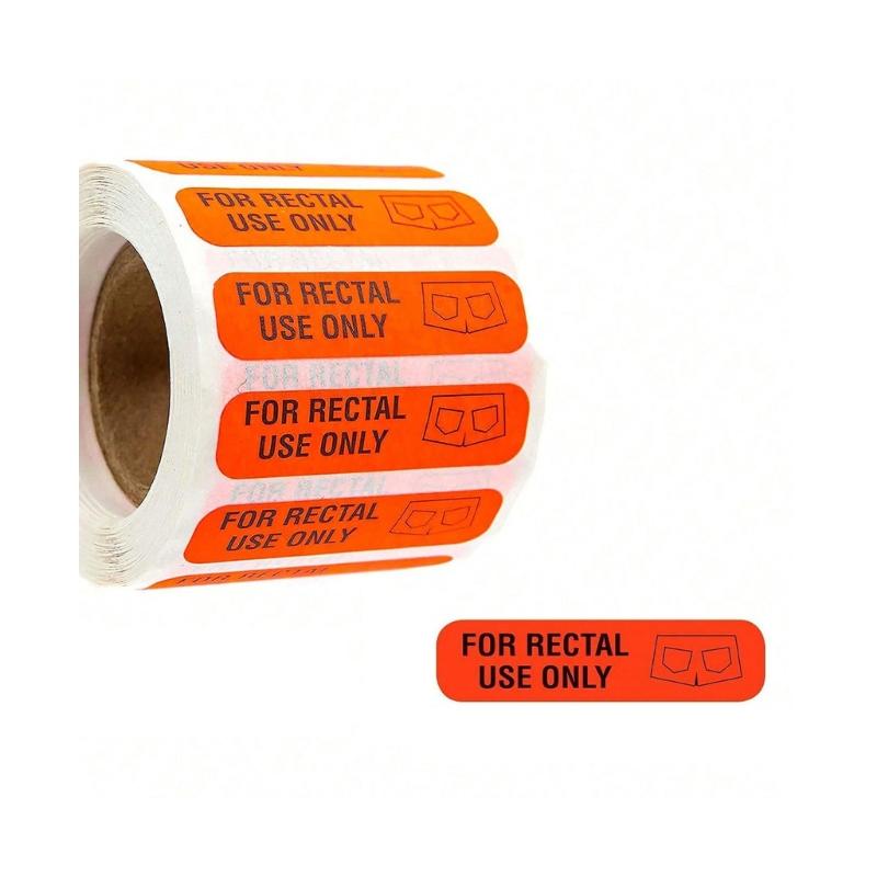

500 шт. Водонепроницаемые самоклеящиеся ПВХ наклейки Предупреждающие этикетки Только для ректального применения для ректальных устройств Больничные клинические условия оранжевый