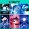 Diamantmalerei DIY Delfin 5D Tiere Stickerei Kreuzstich Vollständig Quadratisch Rundbohrer Harz Heimdekoration Weihnachten Geschenk Wandkunst