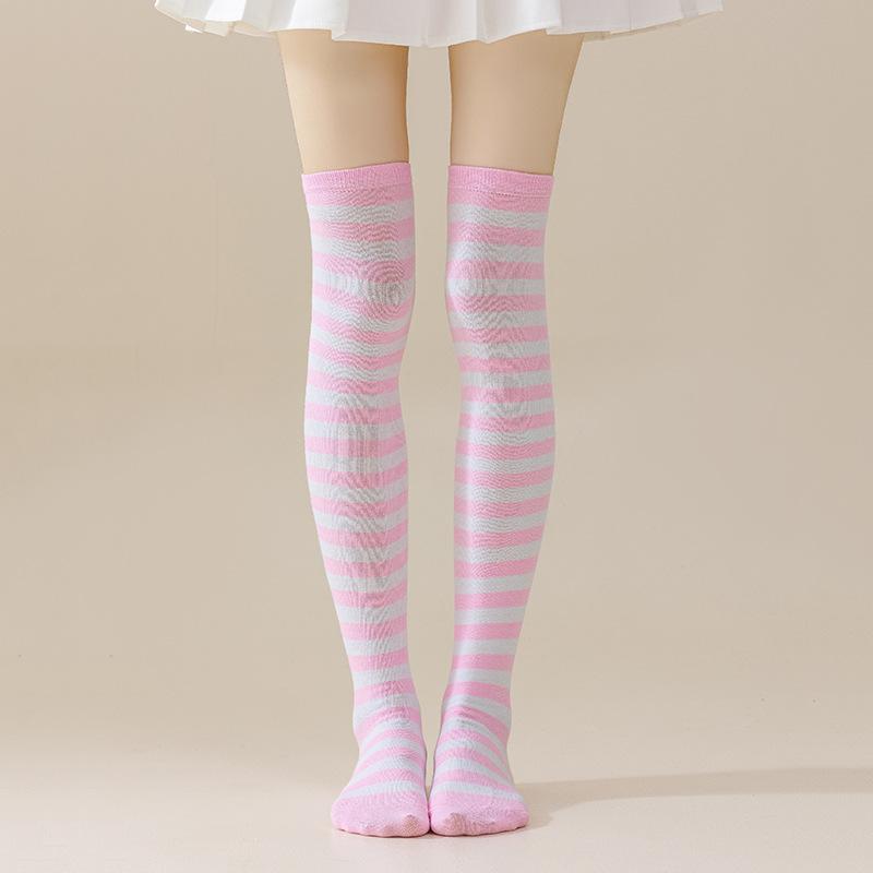 Halloween Long Striped Knee High Stocking Anime Witch Socks Women Party Costume Prop Xmas Dress Up Accessories Daily Wear Thin