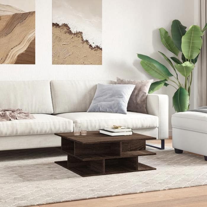 VidaXL Coffee Table Brown Oak 70x70x29 Cm Engineered Wood, Side Table, Living Room Table, Accent Table, End of 840750