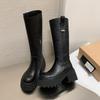Niche design sweet and cool Spice girl platform knight boots autumn and winter new simple fashion high boots comfortable long boots look thin