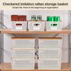 3Pcs Casual Plaid Storage Box Large Capacity Stackable Organizing Box Handle Storage Baskets for Shelves Drawers Closet Playroom