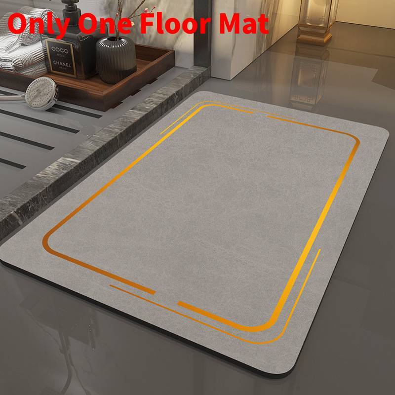 Modern Minimalist Silicone Diatom Mud Bathroom Door Mat With Water Absorption For Bathroom Comfort