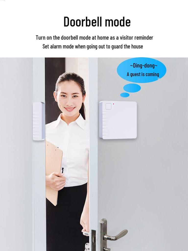 Tuya Smart WiFi Tür- & Fensteralarm: Multifunktionale magnetische Alarmanlage & Türklingel für die Haussicherheit.