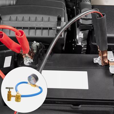 Car 15.7" R134A A/C Refrigerant Gas Charging Hose With Pressure Gauges Car Air Conditioner Refrigeration Rubber Filling Hose