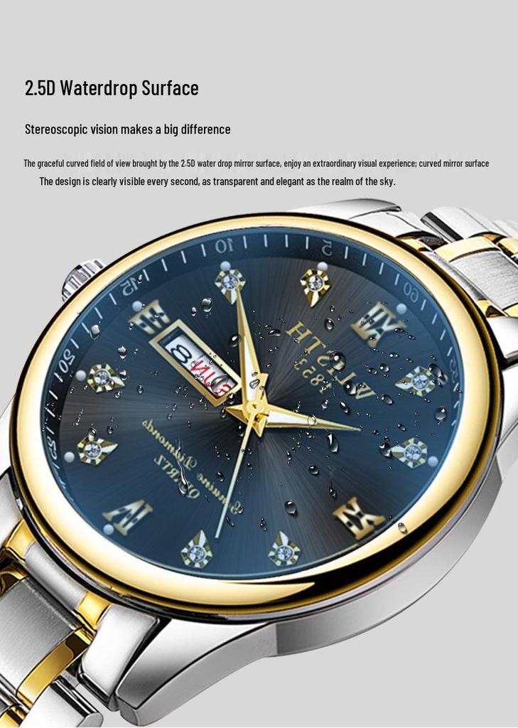 Wolis Men's Waterproof Quartz Stainless Steel Automatic Watch
