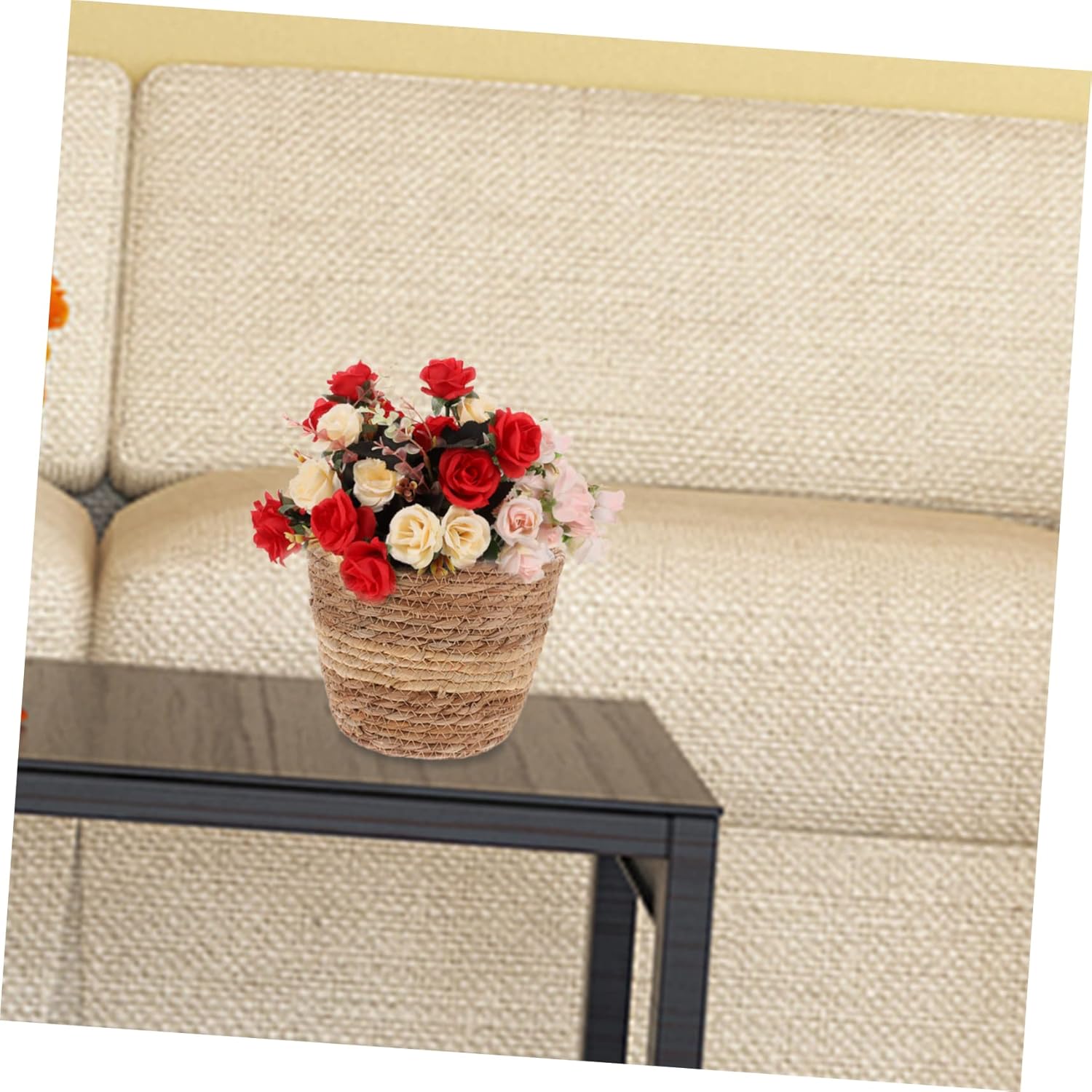 Straw Flower Pot House Plants Woven Planter Rattan Flower Pot Basket Seagrass Planter Basket Artificial Plants & Flowers Plants for Outside Planters