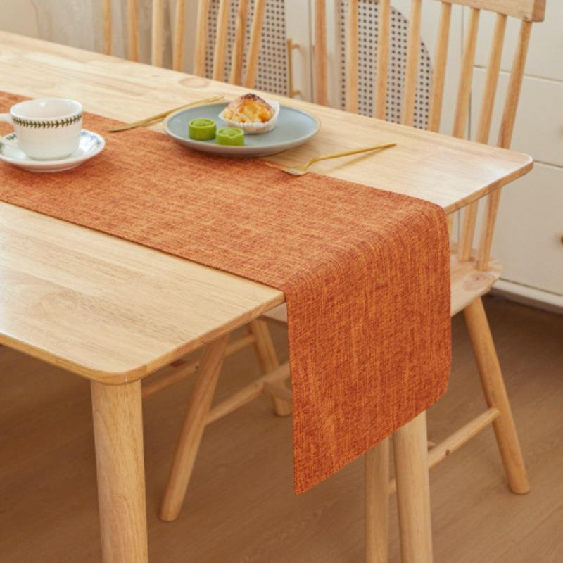 Double Sided Exquisite Craftsmanship Table Runner Chinese Tea Mat Cloth Artificial Linen Tablecloth Festival Party Daily Dining Table Decora Fabric