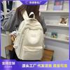 Simple Solid Color Large Capacity Multi-layer Student Schoolbag New Lightweight Burden Reduction Junior High School High School Backpack