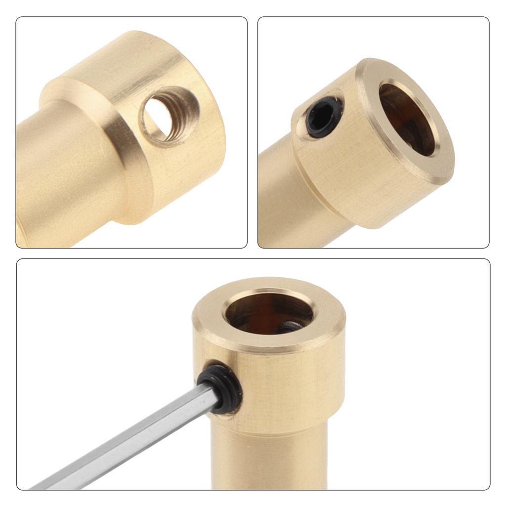 10 Pcs 5mm Brass Shaft Coupling Connector for 3D Printers Motor Accessories with Spanner Set Screws Shaft Extension Joint
